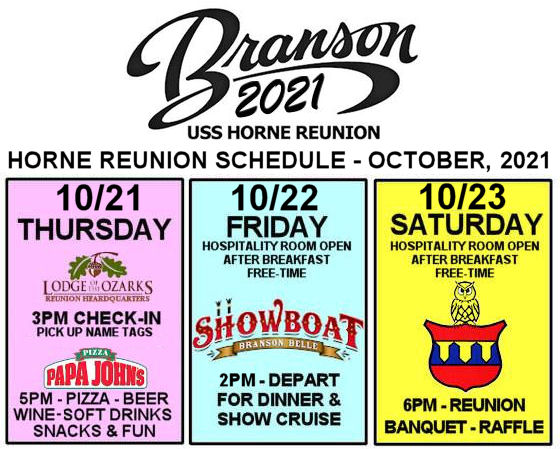 2021 Reunion Schedule