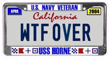 USS HORNE LICENSE PLATE FRAME